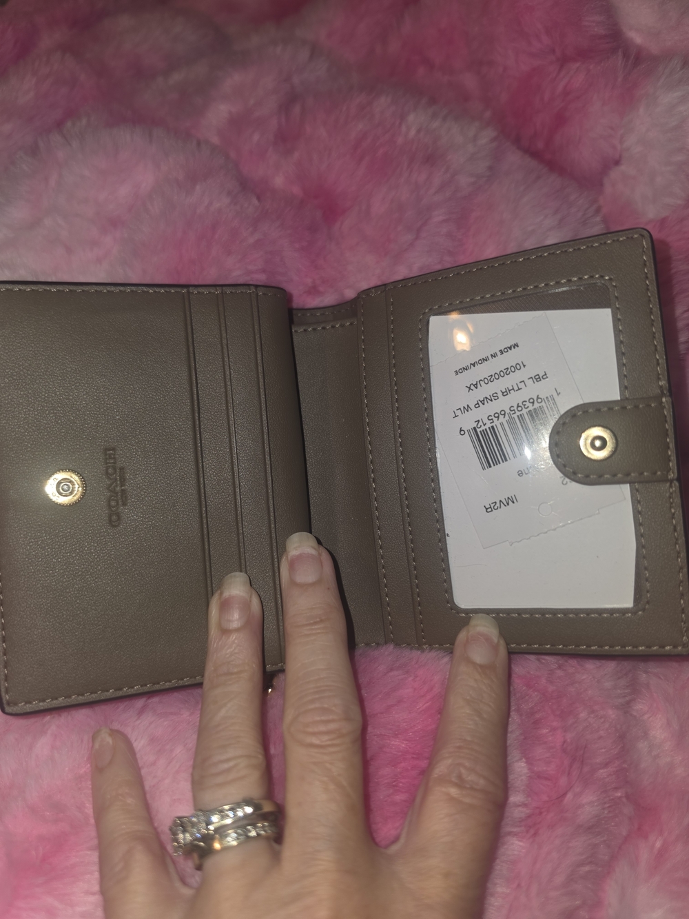 Small Zip Wallet In Dark Stone - Picture 3 of 4